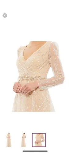 Mac Duggal Dress Sequin 10 nude silver