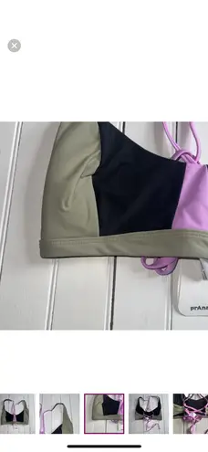 prAna Tulum Bikini Top Black Color Block Size M
