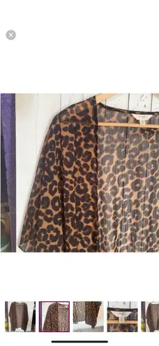 Terra & Sky Kimono Brown Leopard Print 0X