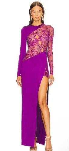 Michael Costello X Revolve Hillary Lace Gown In Purple