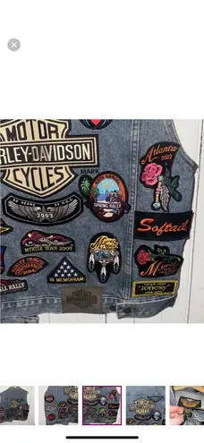 Harley Davidson Harley-Davidson Denim Vest Medium Wash with Patches Size L thumbnail 8
