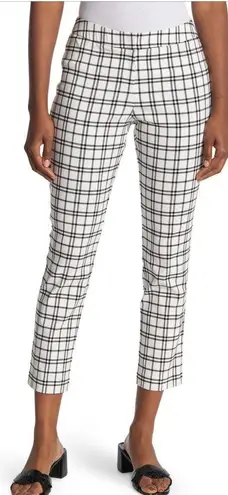 Amanda & Chelsea Amanda Windowpane Slim Ankle Pants IVORY/BLACK, Size 12