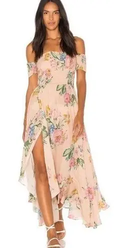 đź’•AUGUSTE x REVOLVEđź’• Boheme Goddess Maxi Dress ~ Blush Floral Print US 4 NWT Pink