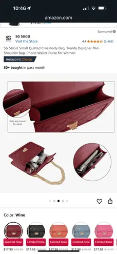 Red Crossbody Quilted Mini Bag NWT