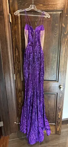 Brand New Amarra deep purple sequin gown Size 2