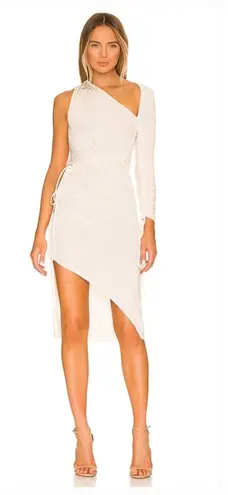 L'Academie Lily Midi Dress in Bone White XS