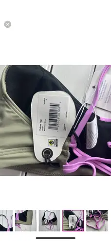 prAna Tulum Bikini Tops Black Color Block Size S