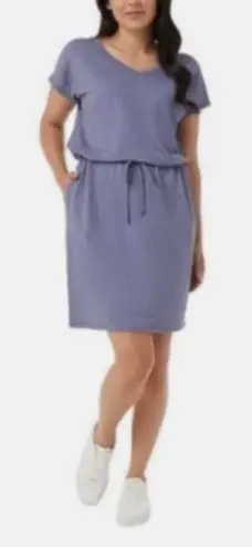 32 Degrees Heat 32 Degrees Cool Heather Ash Blue Soft Lux Elastic Waist Casual Dress Size S