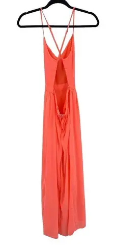 L'ATISTE NWT ‎ by Amy Medium Flowy Gauzy Beach Bright Neon Open Back Maxi Dress