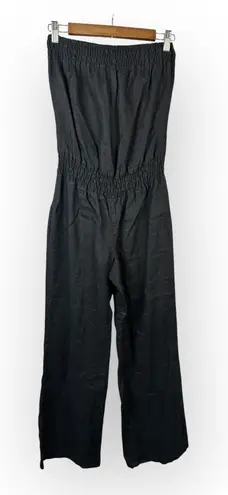 Blue Saks Fifth Avenue Womens size Medium Sleeveless Linen Jumpsuit Black