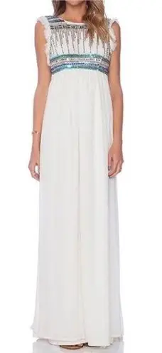 Tularosa  embellished beaded stella off white sleeveless maxi dress wedding guest