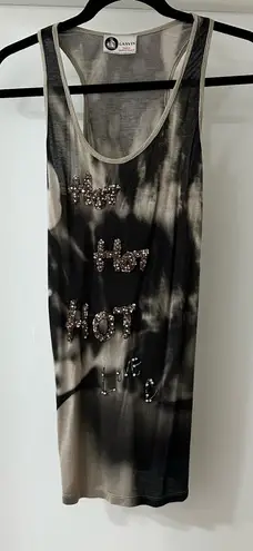 Lanvin Hot Love Sequin Tank Top, Tie Dye Grey & Brown, Size S Brown
