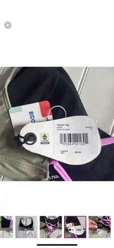 prAna Tulum Bikini Top Black Color Block Size M