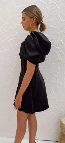 Aje Black Butterfly Sleeve Mini Dress