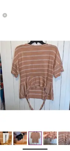 Lumière Lumiere Urban Outfitters Top Peach White Stripes Size M