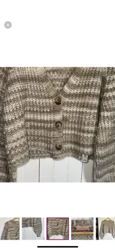 Urban Outfitters Cropped Cardigan Tan Size M