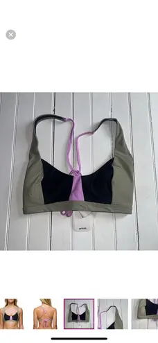 prAna Tulum Bikini Top Black Color Block Size M