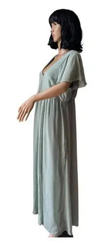 Birdy Grey  Hannah Empire Maternity Dress flutter sleeves Chiffon Sage size XXL