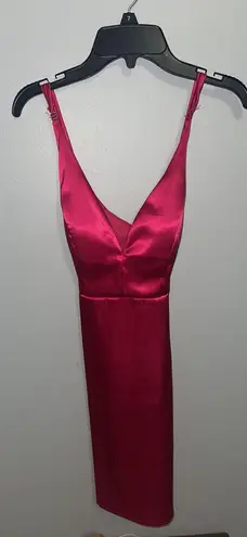 Dillard's Pink Satin Semi-Formal Dress