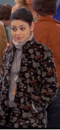 Vintage 70’s Floral Patterned coat Black Size M