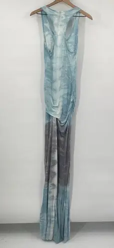 Young Fabulous and Broke  Maxi Dress Tie Dye Ombre Racerback Scoop Neck Blue Gray S