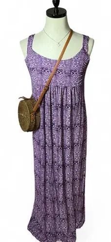 Fresh Produce Purple Maxi Dress Sleeveless Floral Sun Dress Long Casual Summer Dress