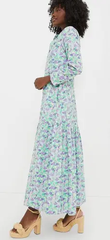 NEW Hyacinth House Tuckernuck Dress Blue Bellflower Tiered Maxi Dress Size XXS