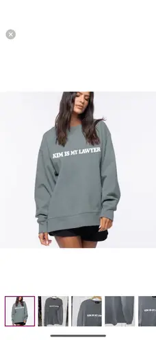 Talentless Is Kim My Lawyer Crewneck Dusty Blue Size XXL