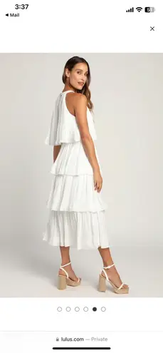 Lulus White Tiered Midi Dress!