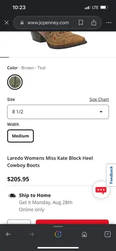 Laredo Knee High Tooled Western Cowgirl Cowboy Boots