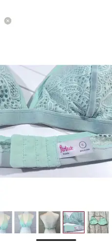 Flirtitude Bralette Lace Halter Pale Green-XL