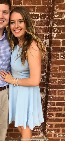 Lulus CALL TO CHARMS LIGHT BLUE SKATER DRESS Size L 19 68 Off Retail From Hannah