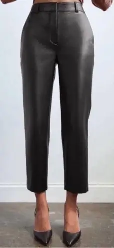 Babaton Aritzia Command Cropped Vegan Leather Black Trousers Size 8