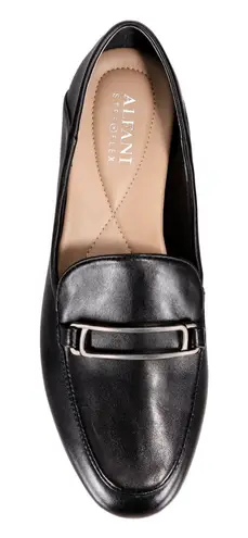 Alfani Women's Black Leather Goldii Step 'N Flex Back Loafers Women’s 6.5 Office