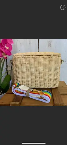 Fallon & Royce NWT  Kaia Rattan Straw Crossbody