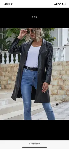 SheIn Black Faux Leather Jacket