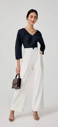 Balloon Sleeve Peplum Top Blue Size 4