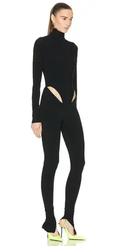 LaQuan Smith NWOT Turtleneck Jumpsuit With Cut Out Hip Detail Black Size Large