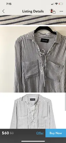 The Kooples Striped Lace Up Blouse