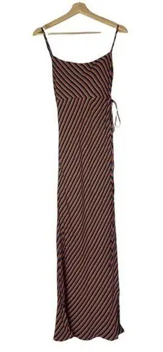 Olivaceous  Purple & Orange Striped Fitted Straight Maxi Dress S