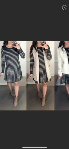 Loft Striped Swing Sweater Dress