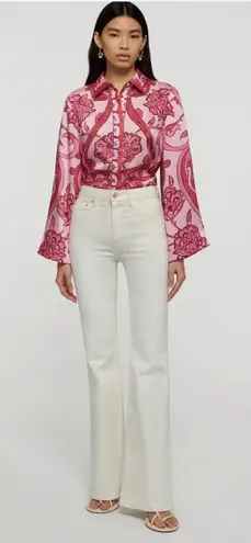 Derek Lam NWT I0 CROSBY CROSBY HIGH RISE FLARE JEANS Ivory sz 29 $245