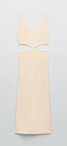 ZARA nwt ribbed knit cut out midi dress