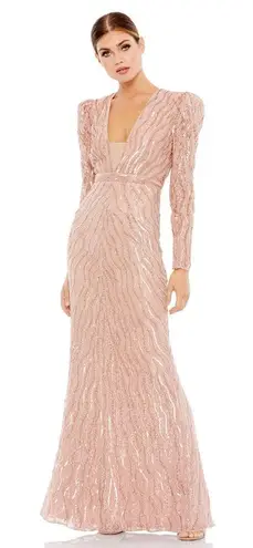 Mac Duggal 93574 Beaded Puff Sleeve Trumpet Gown- NWT