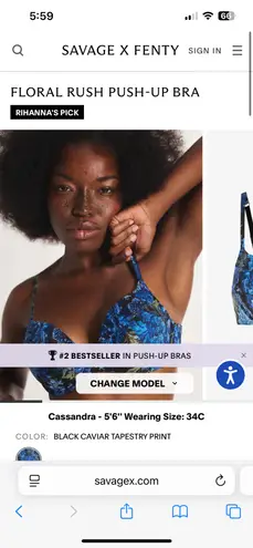 Savage X Fenty floral rush push up bra