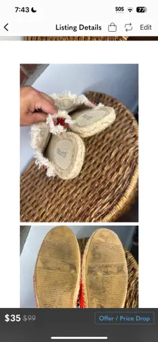 Anthropologie Soludos  Unique Coco Pompom Espadrille Mules 7.5