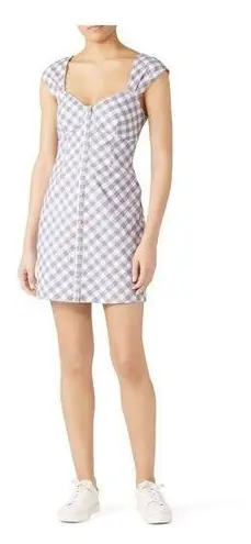 Saylor Dress Women Large Purple Plaid Gingham Hadleigh Mini MSRP$225 Preppy Boho