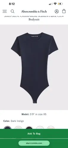 Abercrombie & Fitch Short-Sleeve Cotton-Blend Seamless Fabric Crew Bodysuit - Large - Image 4