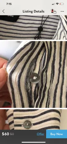 The Kooples Striped Lace Up Blouse