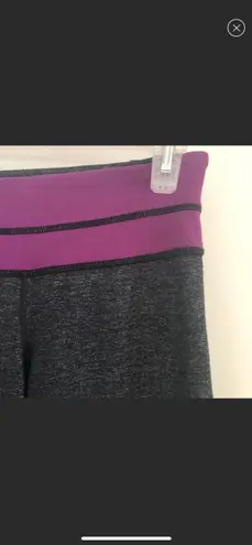 Lululemon | purple and gray Capri. Reversible to plain gray thumbnail 7